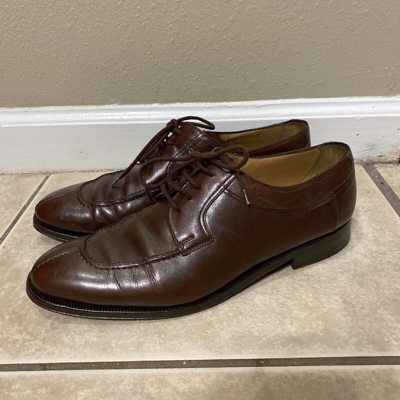 Bally Other - Bally Carillo Men's 8.5 D Black Leather Split-Toe Derby Dress Shoes Italy Made